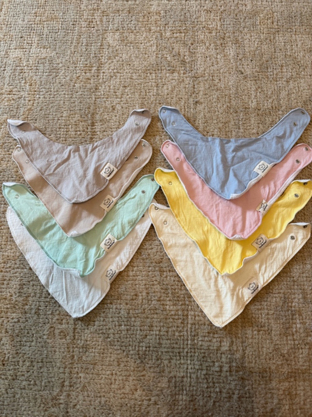Neutral & Pastel Baby Bandana Bib Set - Multi Color